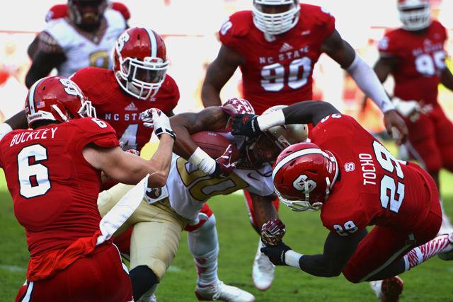 The Wolfpack put a valiant effort against the No. Seminoles Saturday, leading through the majority of regulation time, but eventually dropping the game 56-41. Quarterback Jacoby Brissett had a stellar performance, tossing 31-of-48 for 359 yards with 3 TDs.