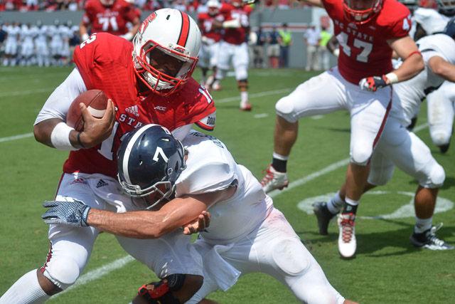 The N.C. State Wolfpack defeated the Georgia Southern Eagles, 24-23, in their season opener in Carter-Finley Stadium Saturday, Aug. 30, 2014.