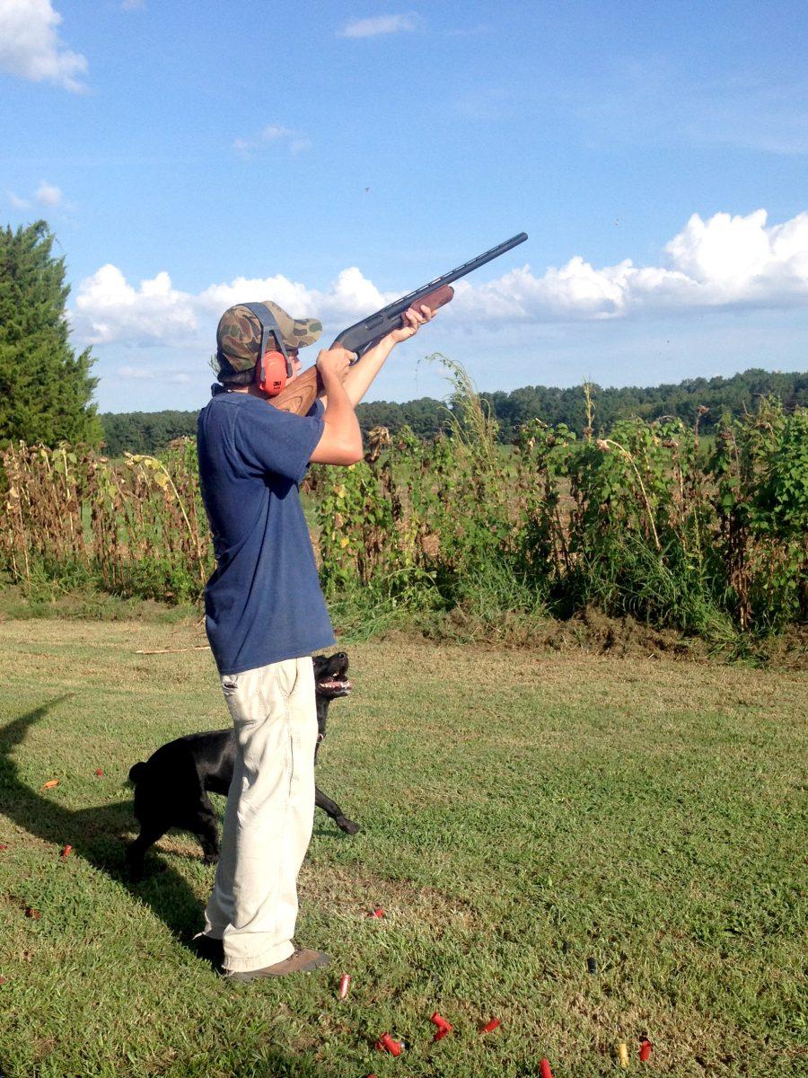 Tate Mayo shoots his gun at his family&#8217;s 36th annual dove season celebration held at their farm.&#160; The Mayo farm is located in Tarboro, NC.&#160;