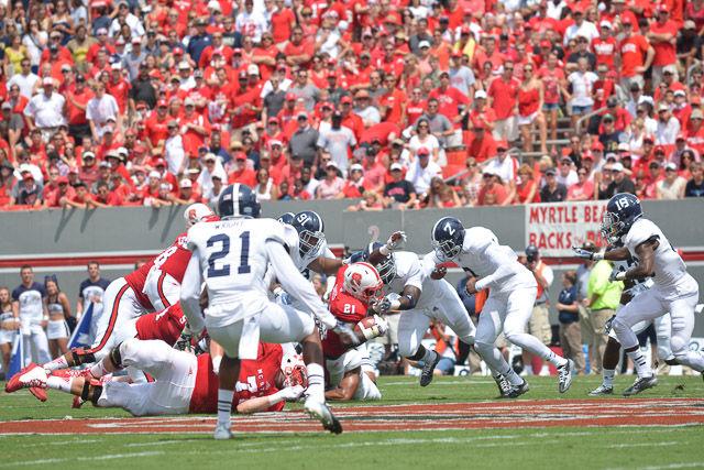 The N.C. State Wolfpack defeated the Georgia Southern Eagles, 24-23, in their season opener in Carter-Finley Stadium Saturday, Aug. 30, 2014.