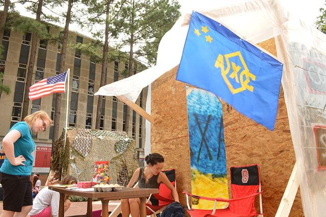The 2014 Shack-a-Thon returned to the Brickyard Sept. 22-26. The annual event, in which 20 student groups build and inhabit shacks 24 hours a day for 5 days, raises money for the Wake County Habitat for Humanity to build homes locally and abroad.