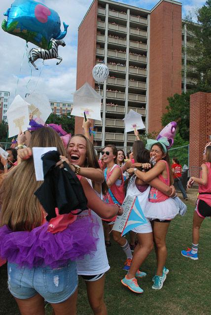 Hundreds of students descended on Lee Field for Wednesday, Sept. 10 for sorority "Bid Day" selections.