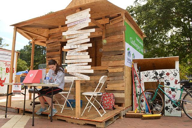 The 2014 Shack-a-Thon returned to the Brickyard Sept. 22-26. The annual event, in which 20 student groups build and inhabit shacks 24 hours a day for 5 days, raises money for the Wake County Habitat for Humanity to build homes locally and abroad.