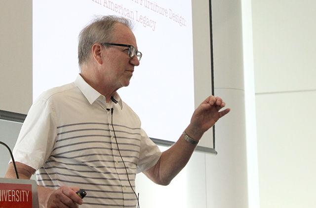 Brian Lutz, author of Knoll: A Modernist Universe discusses the legacy of Knoll furnitures on Tuesday in Hunt Library. Knoll is one of the most successful high-end furniture companies in the world.