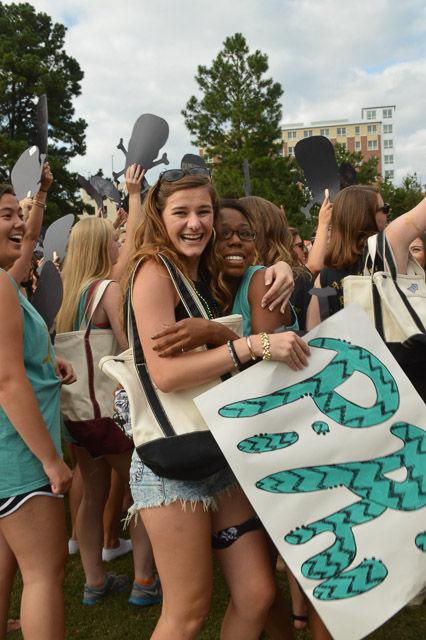 Hundreds of students descended on Lee Field for Wednesday, Sept. 10 for sorority "Bid Day" selections.