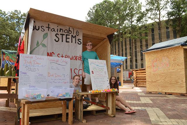 The 2014 Shack-a-Thon returned to the Brickyard Sept. 22-26. The annual event, in which 20 student groups build and inhabit shacks 24 hours a day for 5 days, raises money for the Wake County Habitat for Humanity to build homes locally and abroad.