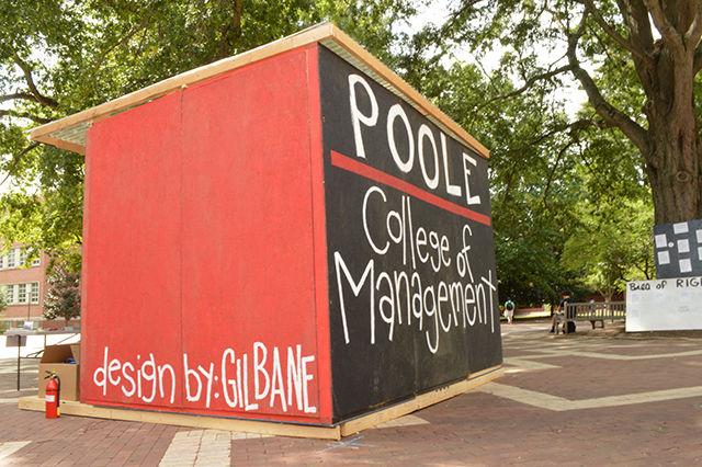 The 2014 Shack-a-Thon returned to the Brickyard Sept. 22-26. The annual event, in which 20 student groups build and inhabit shacks 24 hours a day for 5 days, raises money for the Wake County Habitat for Humanity to build homes locally and abroad.