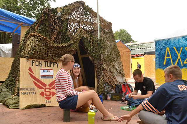 The 2014 Shack-a-Thon returned to the Brickyard Sept. 22-26. The annual event, in which 20 student groups build and inhabit shacks 24 hours a day for 5 days, raises money for the Wake County Habitat for Humanity to build homes locally and abroad.