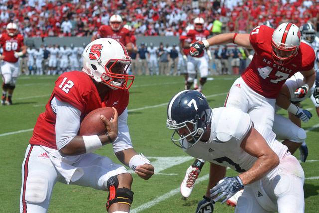The N.C. State Wolfpack defeated the Georgia Southern Eagles, 24-23, in their season opener in Carter-Finley Stadium Saturday, Aug. 30, 2014.