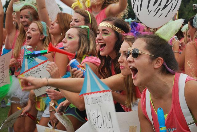 Hundreds of students descended on Lee Field for Wednesday, Sept. 10 for sorority "Bid Day" selections.