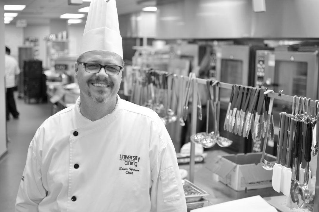 Chef Eddie Wilson is the executive chef at Talley Student Union. In his past he has served several notable people and now works for University Dining. Photo by Elizabeth Davis