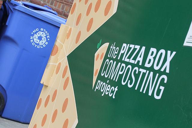NC State's Waste Reduction and Recycling Office, along with University Housing has collaborated to form The Pizza Box Composting Project. These dumpsters can be found outside of the dorms and apartments on campus.