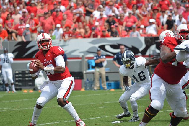 The N.C. State Wolfpack defeated the Georgia Southern Eagles, 24-23, in their season opener in Carter-Finley Stadium Saturday, Aug. 30, 2014.