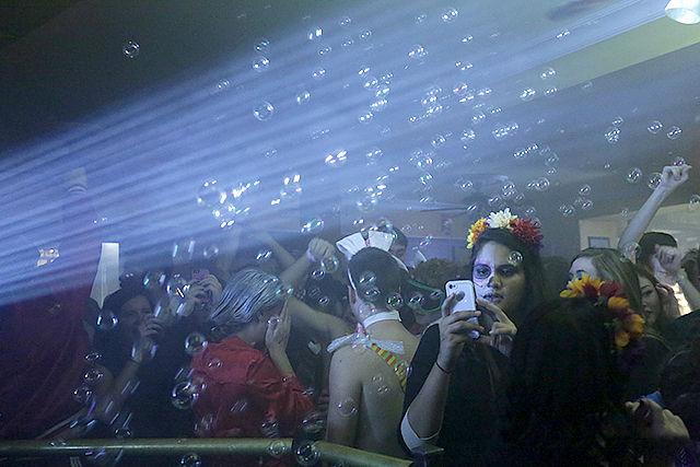 Students dress up for the annual Halloween Bash hosted by the College of Design. McDaids Irish Pub was rented out and transformed into a club which also invited the public to enter, serving as a fundraiser.