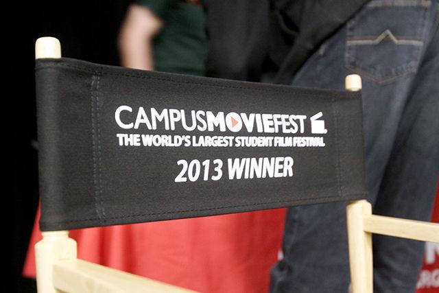 Director's chair that went to the first prizer winner "The Connection" at Saturday's red carpet finale in Witherspoon Hall.
