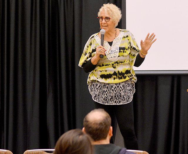Shakti Butler, Ph.D., filmmaker, founder and president of World Trust Education Services, held a talk called &#8220;Cracking the Codes: System of Inequity&#8221; facilitating Annual Fall Diversity dialogue, as part of the Think and D.E.W., on Thursday at the Costal Ballroom in Talley Student Union.