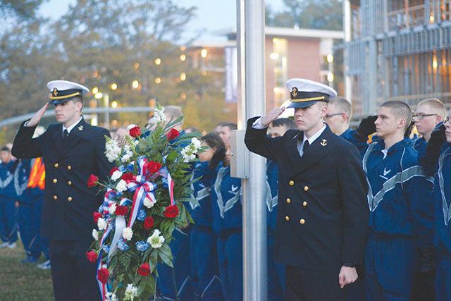 Cadets of NC State and citizens of Raleigh pay homage to those who have protected our freedoms while serving in the U.S. Armed Forces at the Veterans Day event held on Tuesday, 11th November at the bell tower. The event started with a color march and was preceeded by a run.