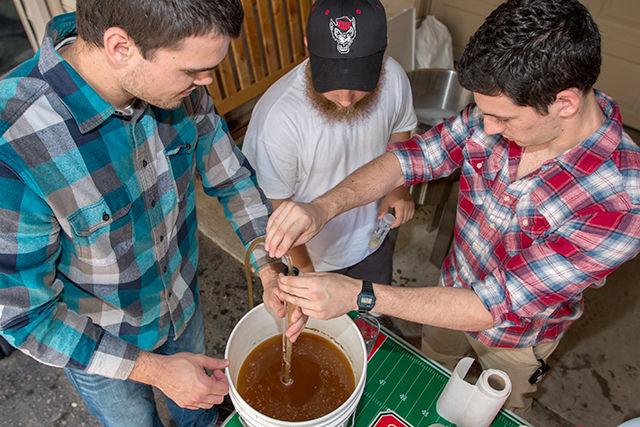Brian Clements, Daniel Hines, and Dave Klemp are the founders of Townhouse Brewing Company and have a combined five years of total brewing experience. Townhouse Brewing currently brews Crazy Daisy California Pale Ale, Dave's Triple Chocolate Cake Stout, Pumpkin Blood Irish Red Ale, and Great American Apple Wheat Ale. Clements, Hines and Klemp have brewed together for four months and are continually concocting new brews.