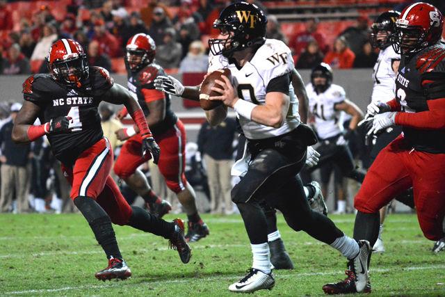 The NC State football squad closed out the home season Saturday against Wake Forest, soundly defeating the Demon Deacons 42-13. The victory, the Pack's second in the ACC this season, makes them eligible for a bowl game after the regular season.