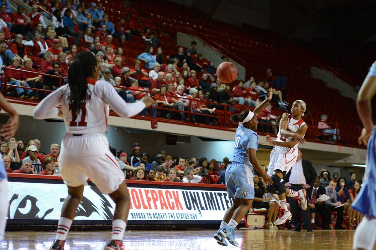 The Wolfpack returned to Reynolds Coliseum Thursday, Jan. 22 looking to make the 2-game series even with rival North Carolina after losing 72-56 to the No. 12 team in Chapel Hill on Jan. 4. Strong performances by redshirt senior guard Len'Nique Brown-Hoskin (21 points), redshirt sophomore guard Dominique Wilson (15 points, 10 rebounds), and sophomore forward Jennifer Mathurin (14 points, 6 rebounds) kept the Pack ahead for almost 33 minutes of regulation time. However, a late scoring surge, aided with multiple offensive rebounds allowed the Heels to come away with a 67-63 win. NC State will face off with No. 23 Syracuse in New York on Jan. 25.