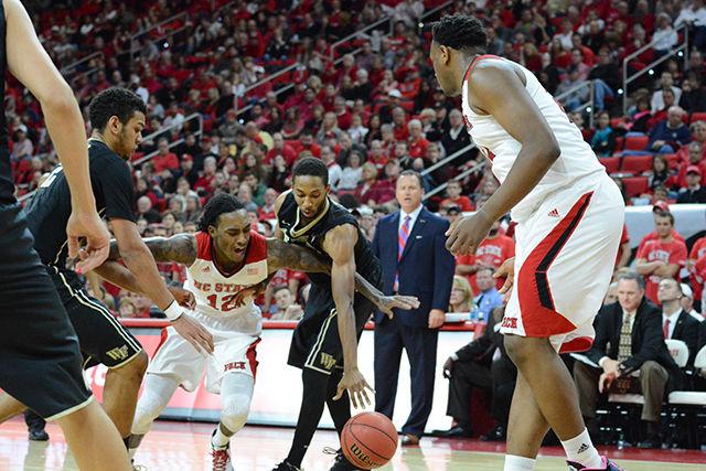 N.C. State opens conference play with a 78-65 victory over the rival Demon Deacons of Wake Forest in PNC Arena Saturday, Dec. 6, 2014.