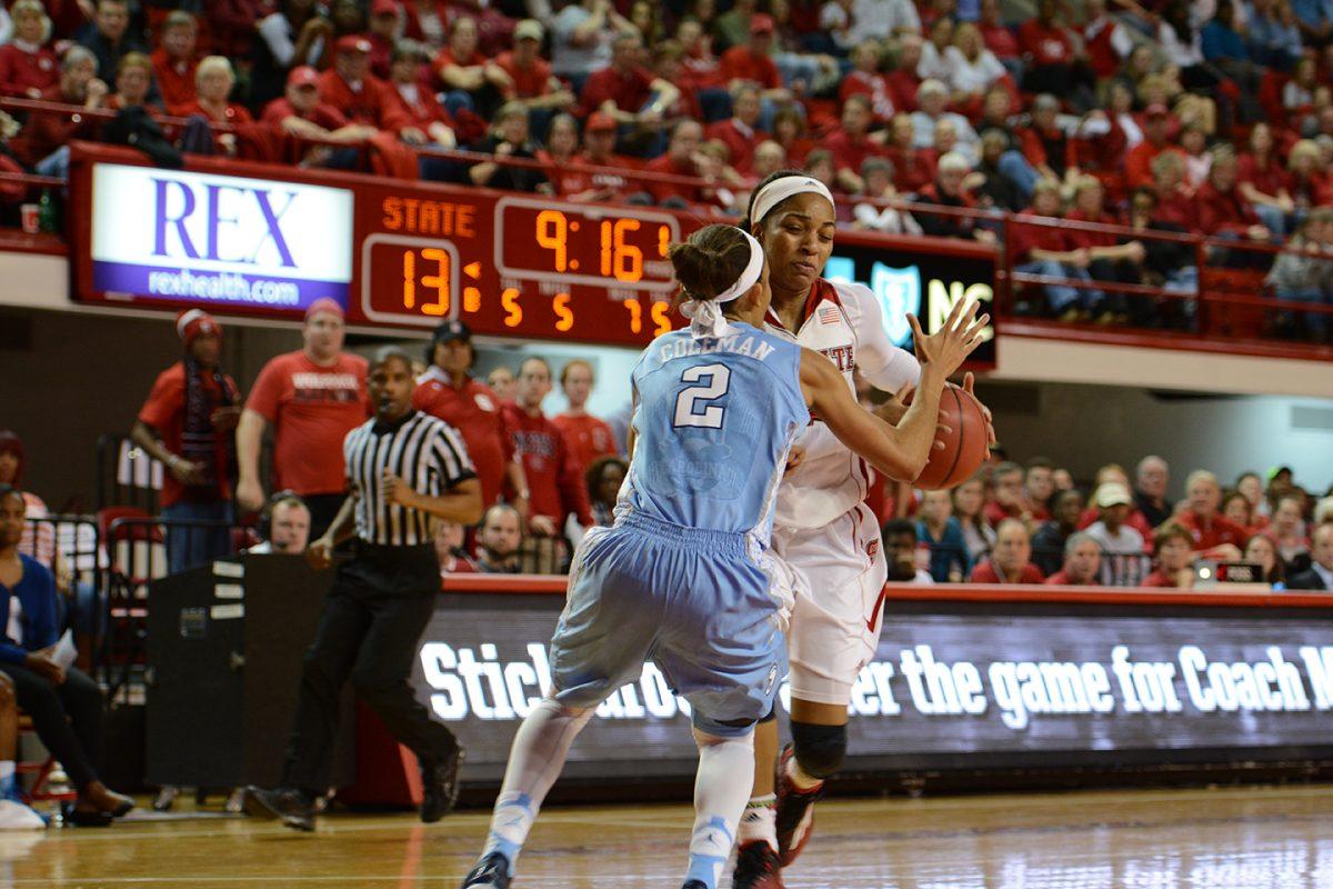 The Wolfpack returned to Reynolds Coliseum Thursday, Jan. 22 looking to make the 2-game series even with rival North Carolina after losing 72-56 to the No. 12 team in Chapel Hill on Jan. 4. Strong performances by redshirt senior guard Len'Nique Brown-Hoskin (21 points), redshirt sophomore guard Dominique Wilson (15 points, 10 rebounds), and sophomore forward Jennifer Mathurin (14 points, 6 rebounds) kept the Pack ahead for almost 33 minutes of regulation time. However, a late scoring surge, aided with multiple offensive rebounds allowed the Heels to come away with a 67-63 win. NC State will face off with No. 23 Syracuse in New York on Jan. 25.