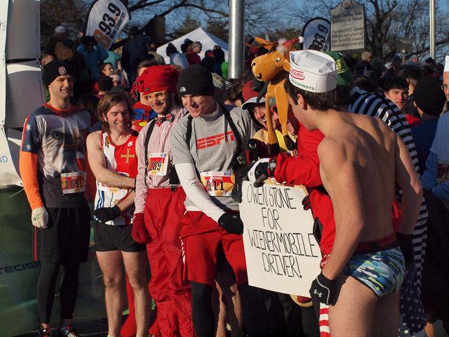 The Krispy Kreme Challenge, which has racers run from the Bell Tower to Krispy Kreme eat a dozen glazed donuts, and run back, took place on Saturday, Feb. 14, 2015. An N.C. State student in the intensive English program, Ghassan Al-Hadhrami, won the race with a time of 28 minutes and 50 seconds.
