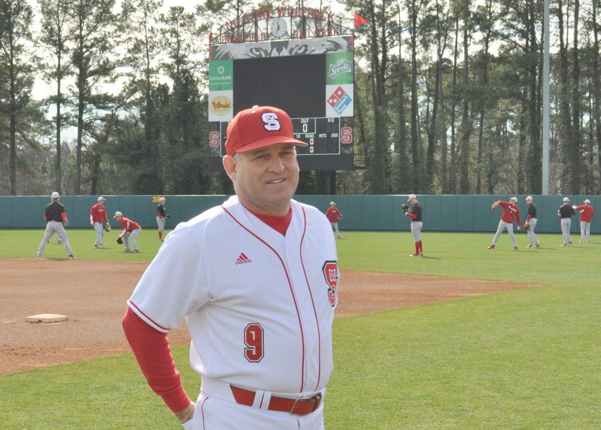 N.C. State baseball head coach Elliott Avent at a team practice Feb. 2, 2013. Avent enters his 17th season as the Wolfpack&#8217;s head coach. The 2003 national coach of the year has reached three Super Regionals during his time in Raleigh but is yet to reach the College World Series. He will look to pick up his 600th win at NCSU Friday when thePack opens its season against Appalachian State at 3 p.m.