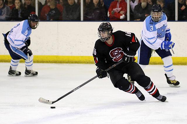 Garrett Sunda, a 6'1" junior from Winston Salem outskates the UNC hockey team for a 6-2 win at the Raleigh Iceplex Nov. 7, 2014.