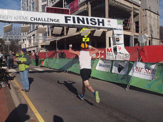 The Krispy Kreme Challenge, which has racers run from the Bell Tower to Krispy Kreme eat a dozen glazed donuts, and run back, took place on Saturday, Feb. 14, 2015. An N.C. State student in the intensive English program, Ghassan Al-Hadhrami, won the race with a time of 28 minutes and 50 seconds.