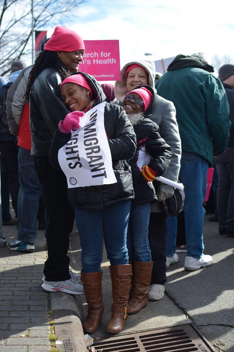 Thousands of protestors marched through downtown Raleigh Saturday morning, Feb. 14 for the 'Historic Thousands on Jones St.' march. The annual rally attracted citizens from around the state who gathered to express their dissatisfaction with a number of policies surrounding topics such as reproductive rights, workers' conditions, GLBT equality, and religious freedom.