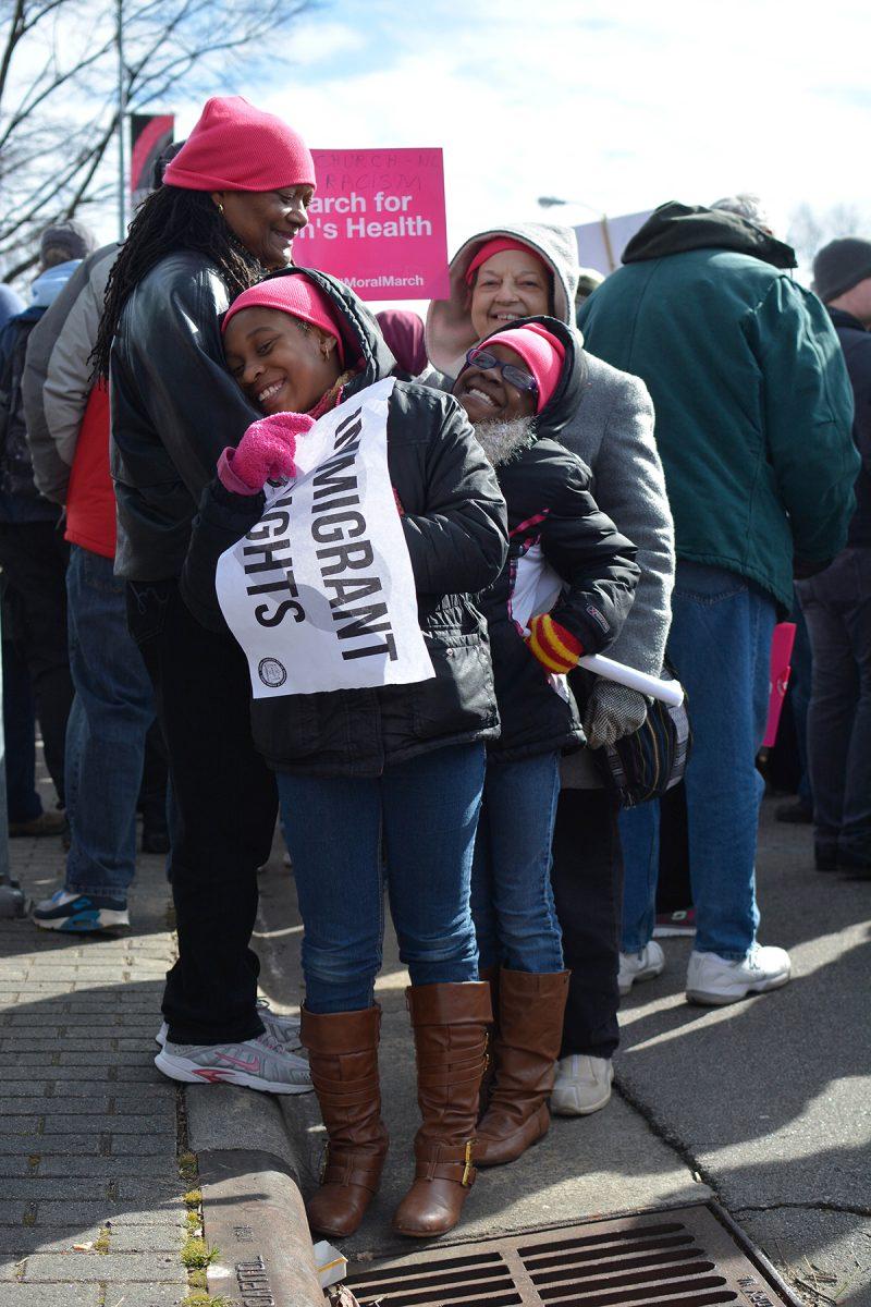 Thousands of protestors marched through downtown Raleigh Saturday morning, Feb. 14 for the 'Historic Thousands on Jones St.' march. The annual rally attracted citizens from around the state who gathered to express their dissatisfaction with a number of policies surrounding topics such as reproductive rights, workers' conditions, GLBT equality, and religious freedom.