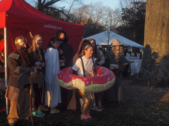 The Krispy Kreme Challenge, which has racers run from the Bell Tower to Krispy Kreme eat a dozen glazed donuts, and run back, took place on Saturday, Feb. 14, 2015. An N.C. State student in the intensive English program, Ghassan Al-Hadhrami, won the race with a time of 28 minutes and 50 seconds.