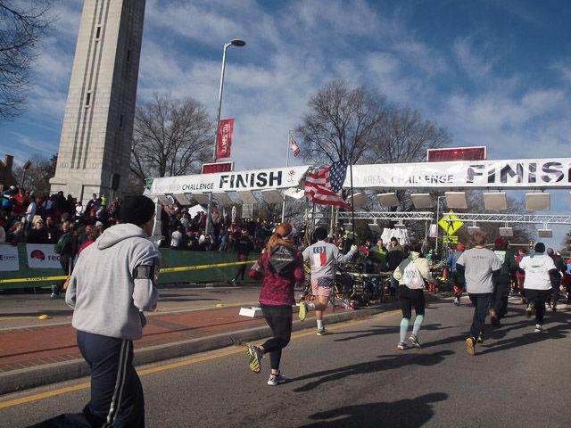 The Krispy Kreme Challenge, which has racers run from the Bell Tower to Krispy Kreme eat a dozen glazed donuts, and run back, took place on Saturday, Feb. 14, 2015. An N.C. State student in the intensive English program, Ghassan Al-Hadhrami, won the race with a time of 28 minutes and 50 seconds.