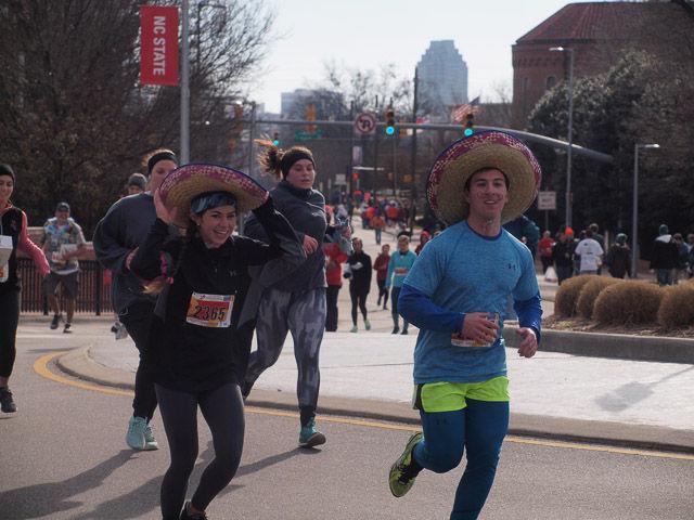 The Krispy Kreme Challenge, which has racers run from the Bell Tower to Krispy Kreme eat a dozen glazed donuts, and run back, took place on Saturday, Feb. 14, 2015. An N.C. State student in the intensive English program, Ghassan Al-Hadhrami, won the race with a time of 28 minutes and 50 seconds.
