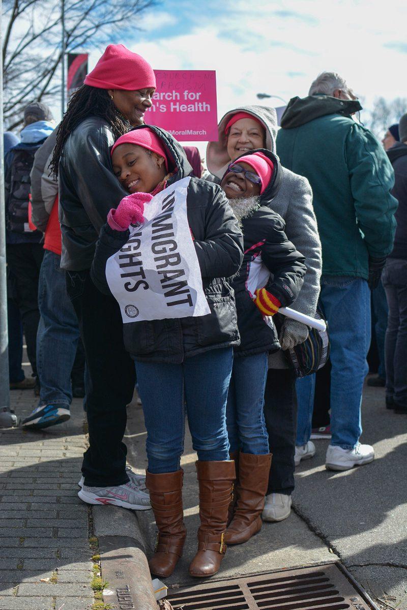 Thousands of protestors marched through downtown Raleigh Saturday morning, Feb. 14 for the 'Historic Thousands on Jones St.' march. The annual rally attracted citizens from around the state who gathered to express their dissatisfaction with a number of policies surrounding topics such as reproductive rights, workers' conditions, GLBT equality, and religious freedom.