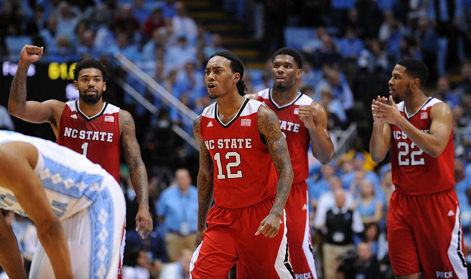 The NC State men's basketball team topped No. 15 rival UNC-Chapel Hill 58-46 in Chapel Hill Tuesday, Feb. 24, 2015, holding the Tar Heels to their lowest game total in Dean Dome history. The win marks the Wolfpack's first at UNC since 2003, and its first over a Roy Williams-led Tar Heel squad. Sophomore guard Anthony 'Cat' Barber led the Pack in scoring with fifteen points, and sophomore forward BeeJay Anya was a huge defensive presence with six blocks, six rebounds, and a steal. The Pack's next game is scheduled for Saturday against Boston College in Chestnut Hill.