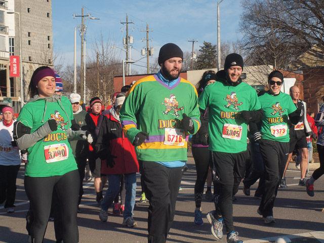 The Krispy Kreme Challenge, which has racers run from the Bell Tower to Krispy Kreme eat a dozen glazed donuts, and run back, took place on Saturday, Feb. 14, 2015. An N.C. State student in the intensive English program, Ghassan Al-Hadhrami, won the race with a time of 28 minutes and 50 seconds.