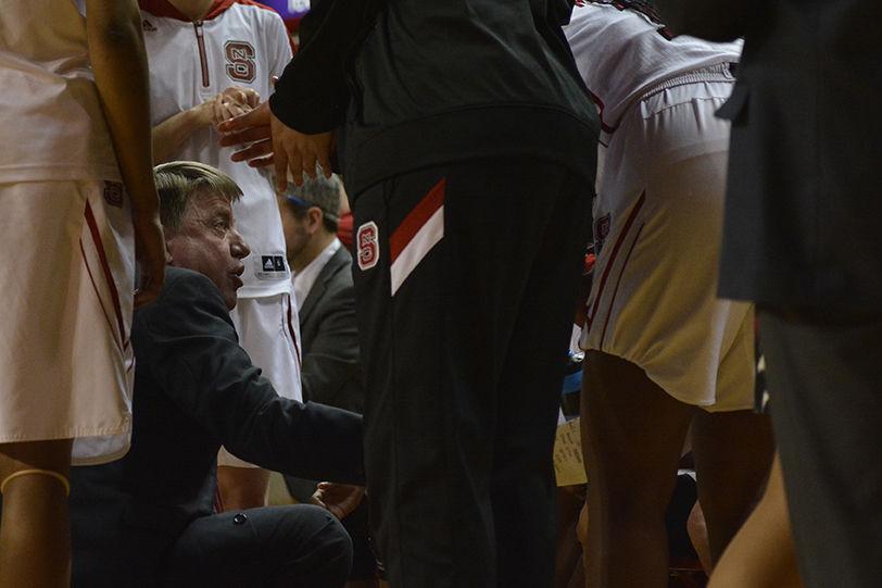 Coming into the second half on an 18-point deficit, the NC State women's basketball team managed to topple Miami 68-65 Feb. 19, 2015 in Reynolds Coliseum. Senior guard Len'Nique Brown-Hoskin nailed a deep three-point shot in the last 20 seconds of play to end the game.