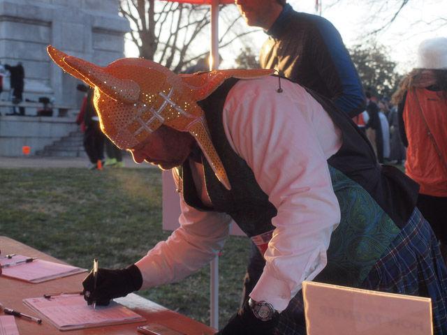 The Krispy Kreme Challenge, which has racers run from the Bell Tower to Krispy Kreme eat a dozen glazed donuts, and run back, took place on Saturday, Feb. 14, 2015. An N.C. State student in the intensive English program, Ghassan Al-Hadhrami, won the race with a time of 28 minutes and 50 seconds.