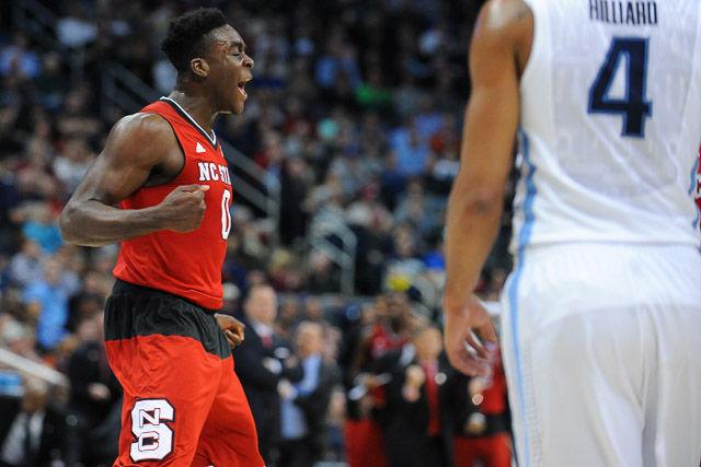 N.C. State defeats 1 seed Villanova in the third round of the NCAA Men's Basketball Tournament in Pittsburgh, PA Saturday, Mar. 21, 2015. The Wolfpack will face the winner of Louisville vs Northern Iowa in their Sweet Sixteen matchup in Syracuse, NY.
