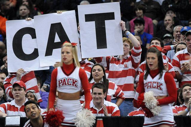 N.C. State defeats 1 seed Villanova in the third round of the NCAA Men's Basketball Tournament in Pittsburgh, PA Saturday, Mar. 21, 2015. The Wolfpack will face the winner of Louisville vs Northern Iowa in their Sweet Sixteen matchup in Syracuse, NY.