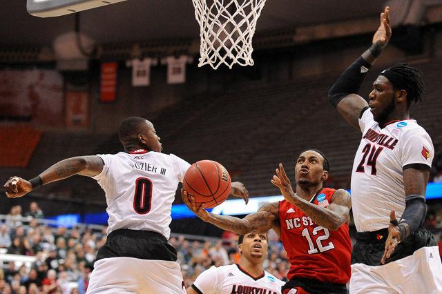 N.C. State falls to Louisville 75-65 in the Sweet Sixteen in Syracuse Friday, March 25, 2013.