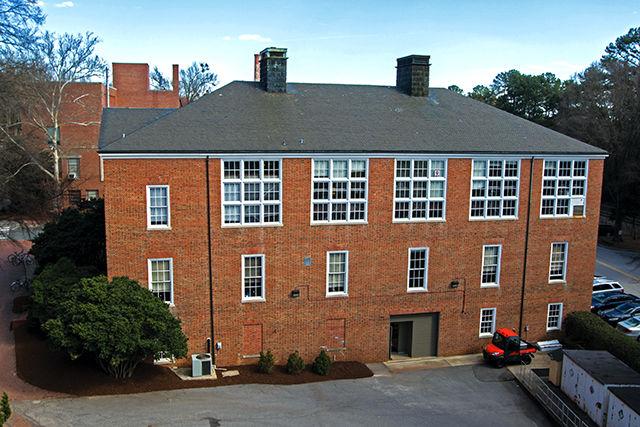 The Bureau of Mines is a is a four-story building located near the free-expression tunnel behind Cox Hall. The building was used originally as a research station for the mining, quarrying, and other mineral industries. NC State's first nuclear reactor was housed in the Bureau of Mines, until Burlington Engineering Laboratories became home to a new nuclear reactor in 1955. Photo by Ben Salama.