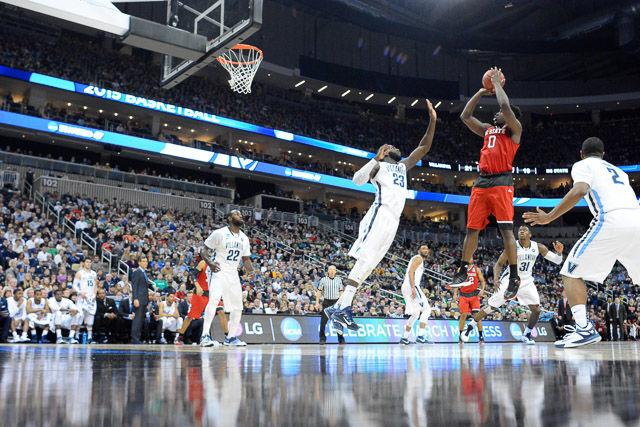 N.C. State defeats 1 seed Villanova in the third round of the NCAA Men's Basketball Tournament in Pittsburgh, PA Saturday, Mar. 21, 2015. The Wolfpack will face the winner of Louisville vs Northern Iowa in their Sweet Sixteen matchup in Syracuse, NY.