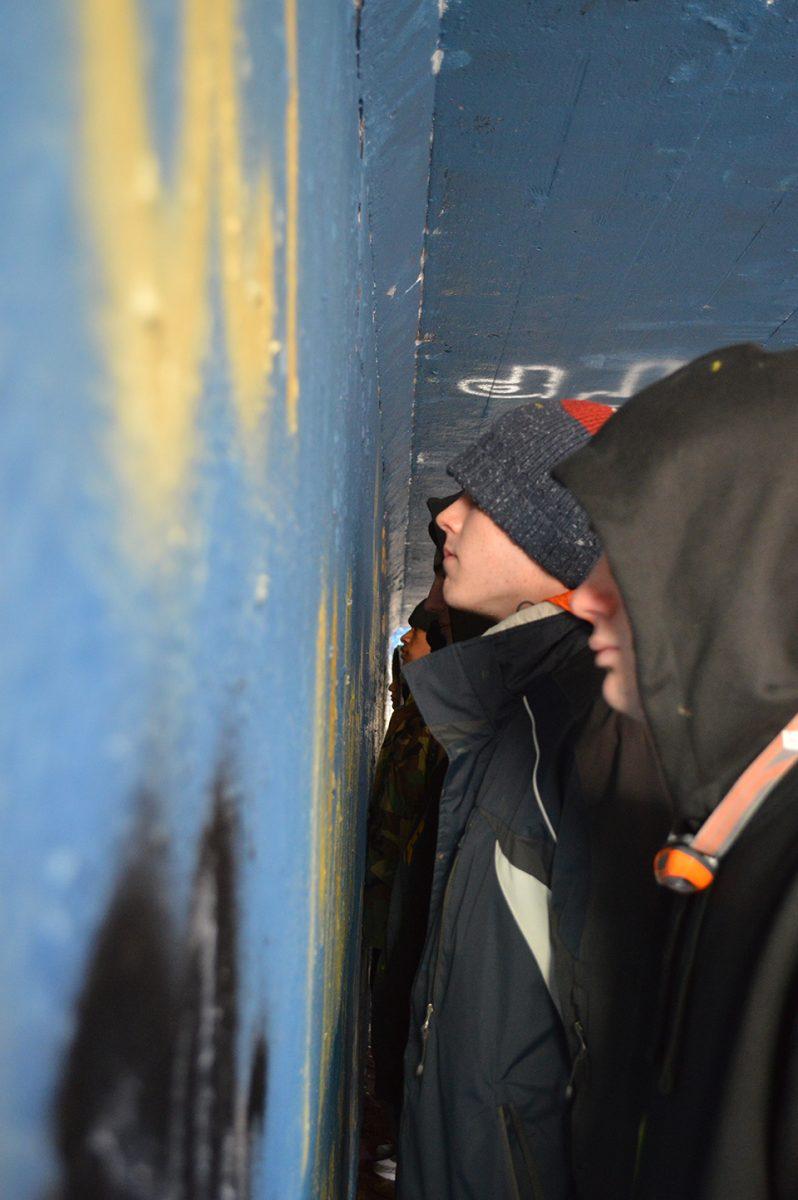 Students who were attempting to join the Arnold Air Society went through initiation which included a mural in the free expression tunnel.