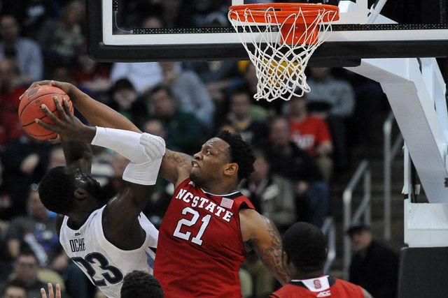 N.C. State defeats 1 seed Villanova in the third round of the NCAA Men's Basketball Tournament in Pittsburgh, PA Saturday, Mar. 21, 2015. The Wolfpack will face the winner of Louisville vs Northern Iowa in their Sweet Sixteen matchup in Syracuse, NY.