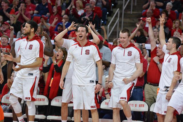 The N.C. State men's basketball team defeated the Syracuse Orange Saturday, March 7, 2015 at PNC Arena 71-57. With the win against the Orange the Wolfpack clenched a number 7 seed in the ACC tournament.