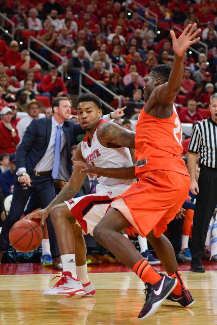 The N.C. State men's basketball team defeated the Syracuse Orange Saturday, March 7, 2015 at PNC Arena 71-57. With the win against the Orange the Wolfpack clenched a number 7 seed in the ACC tournament.