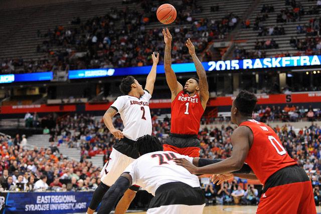 N.C. State falls to Louisville 75-65 in the Sweet Sixteen in Syracuse Friday, March 25, 2013.